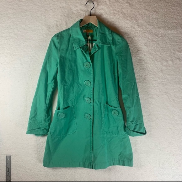 Tulle Jackets & Blazers - TULLE Jacket Coat Kelly Green Al-line Snap Buttons Lined Size XS Mod Retro